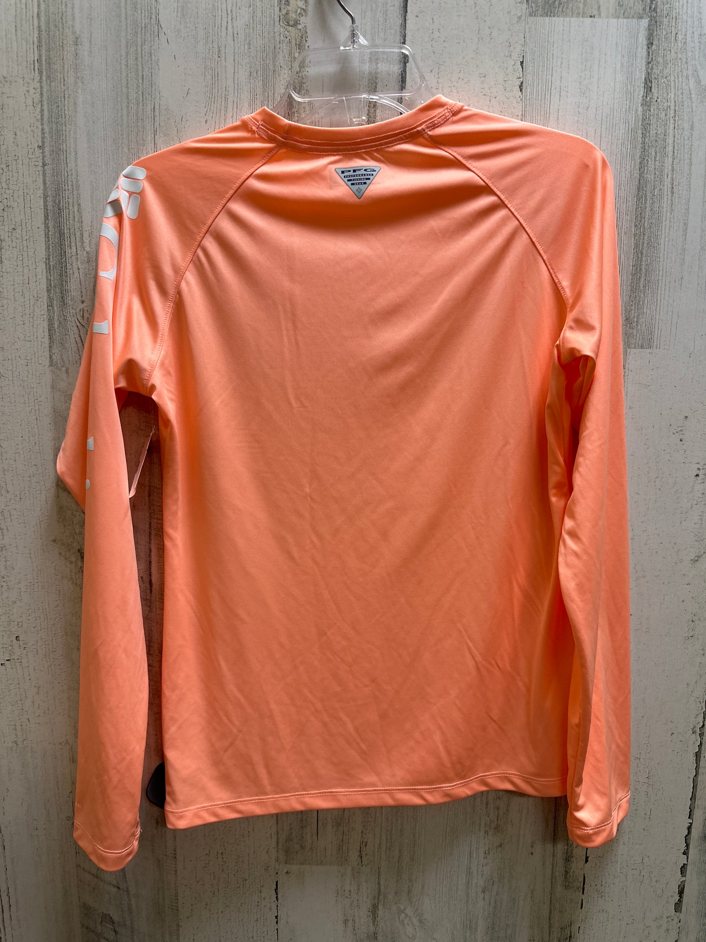 Orange Athletic Top Long Sleeve Crewneck Columbia, Size S