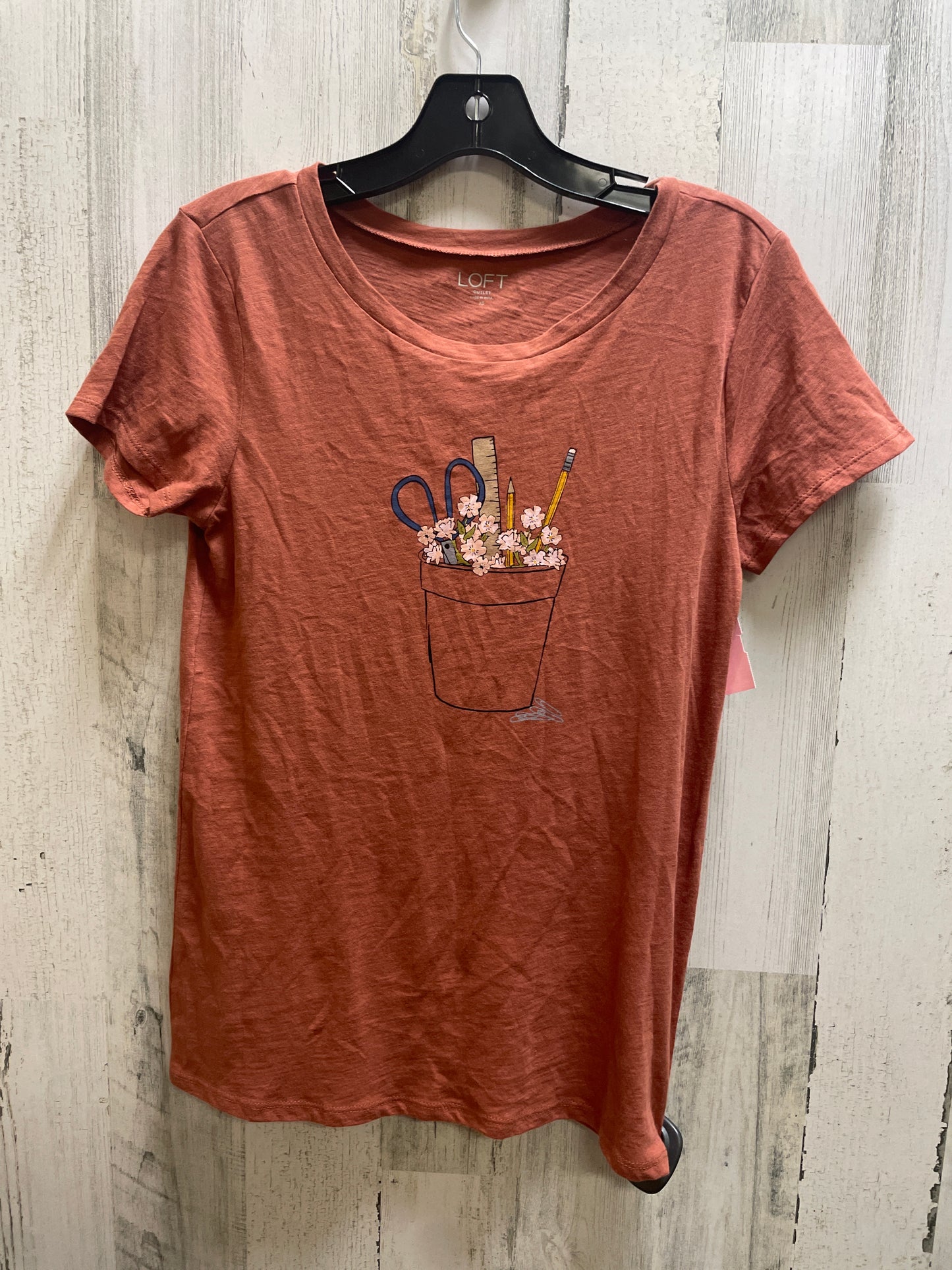 Top Short Sleeve By Loft In Orange, Size: Xs