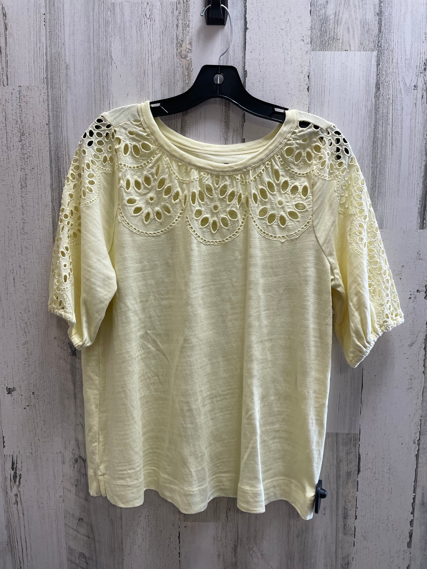 Top Short Sleeve By Loft In Yellow, Size: S