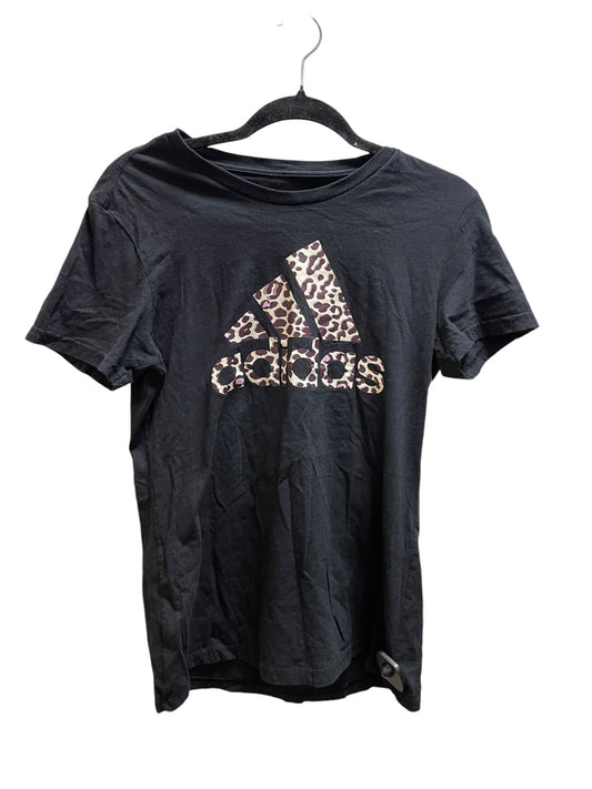 Athletic Top Short Sleeve By Adidas In Black, Size: M