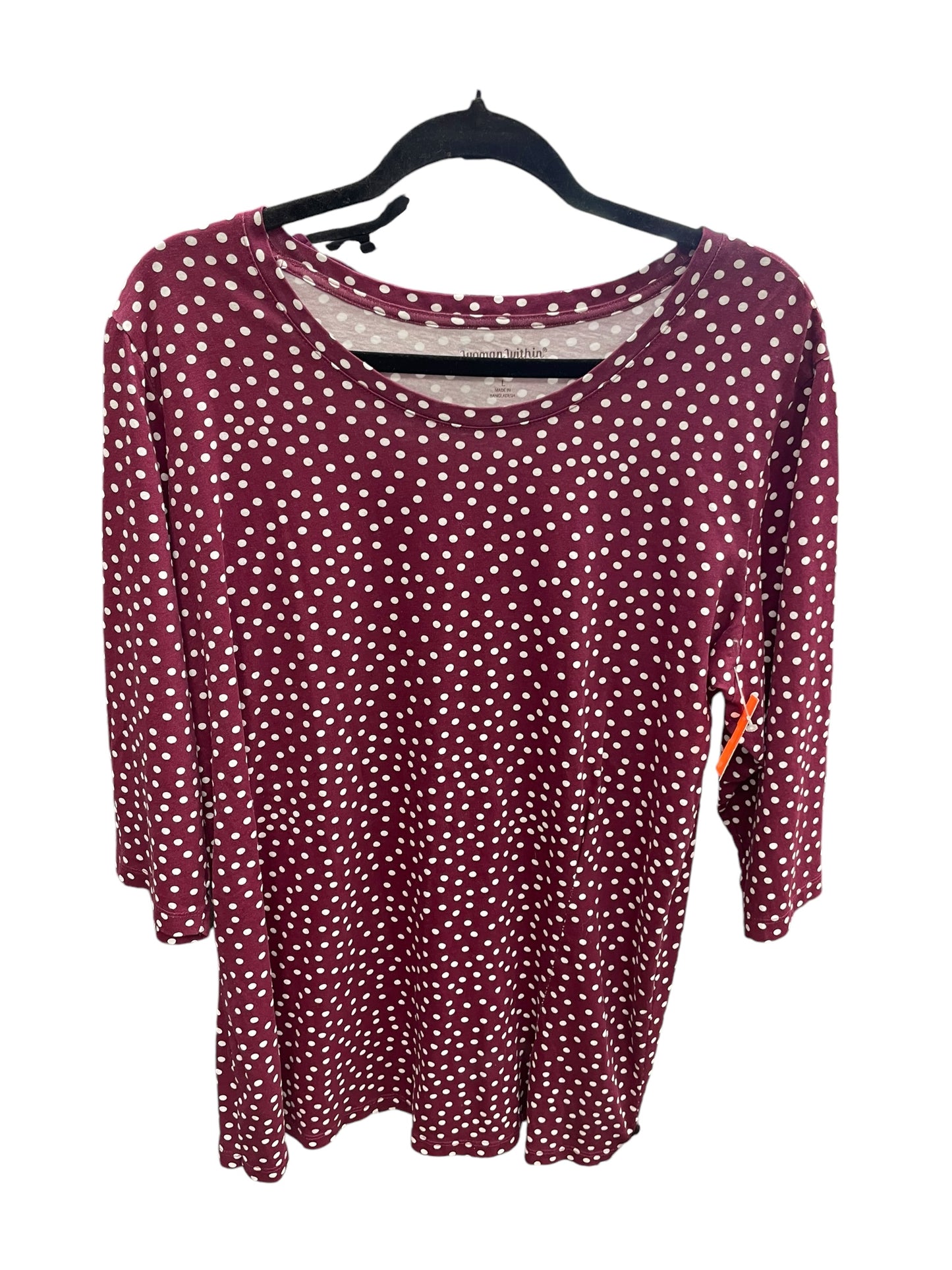 Top Long Sleeve By Clothes Mentor In Red, Size: L