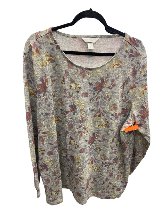 Top Long Sleeve By Cj Banks In Grey, Size: 2x