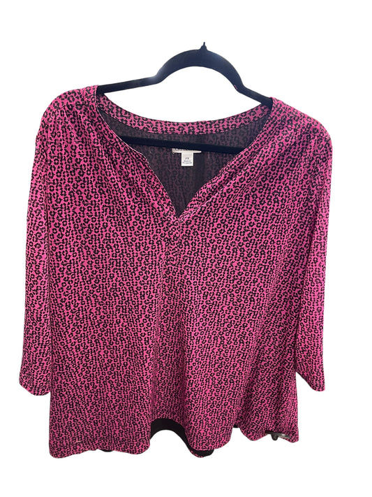 Top Long Sleeve By Croft And Barrow In Pink, Size: 2x