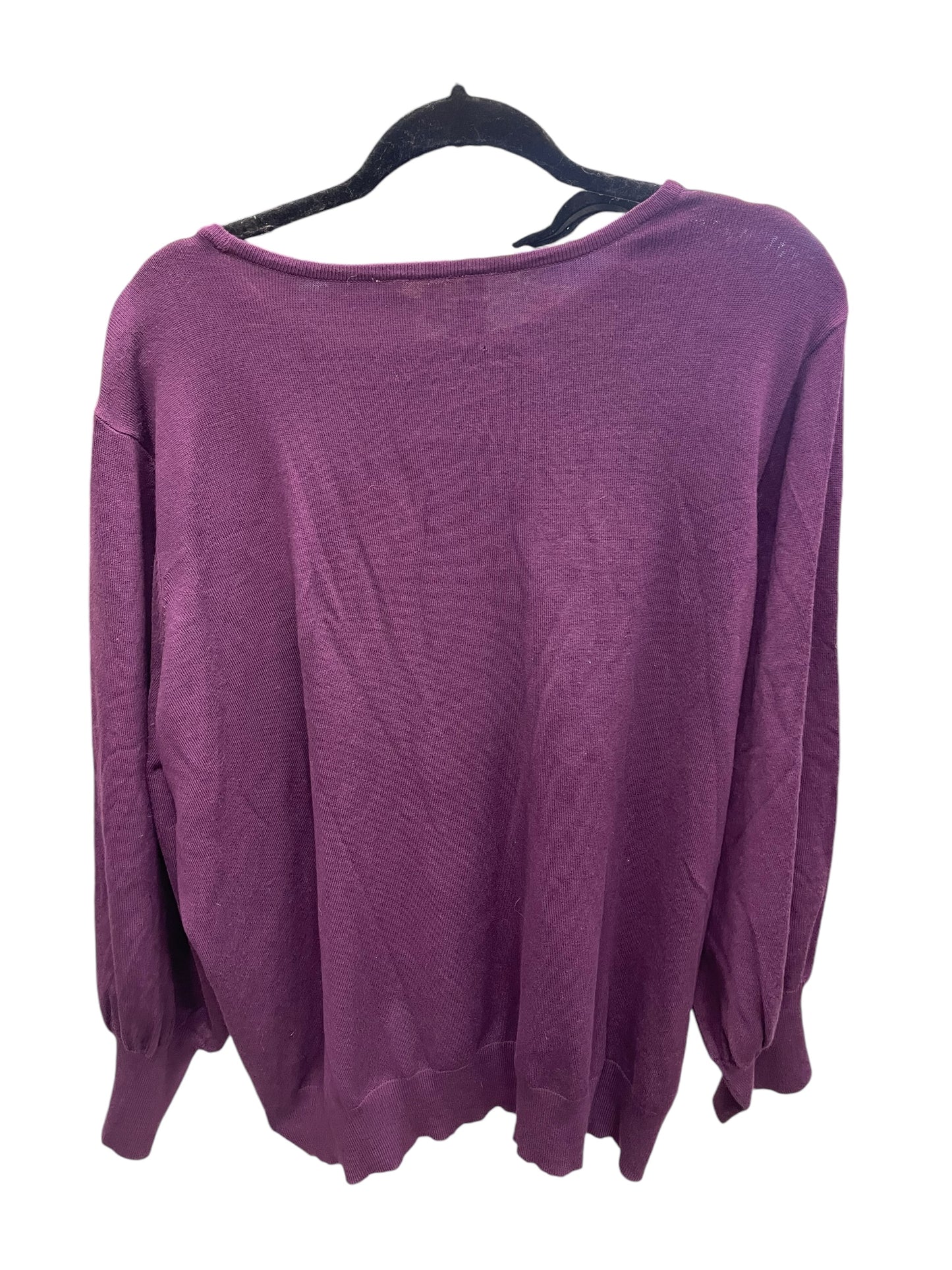 Top Long Sleeve By Terra & Sky In Purple, Size: 2x