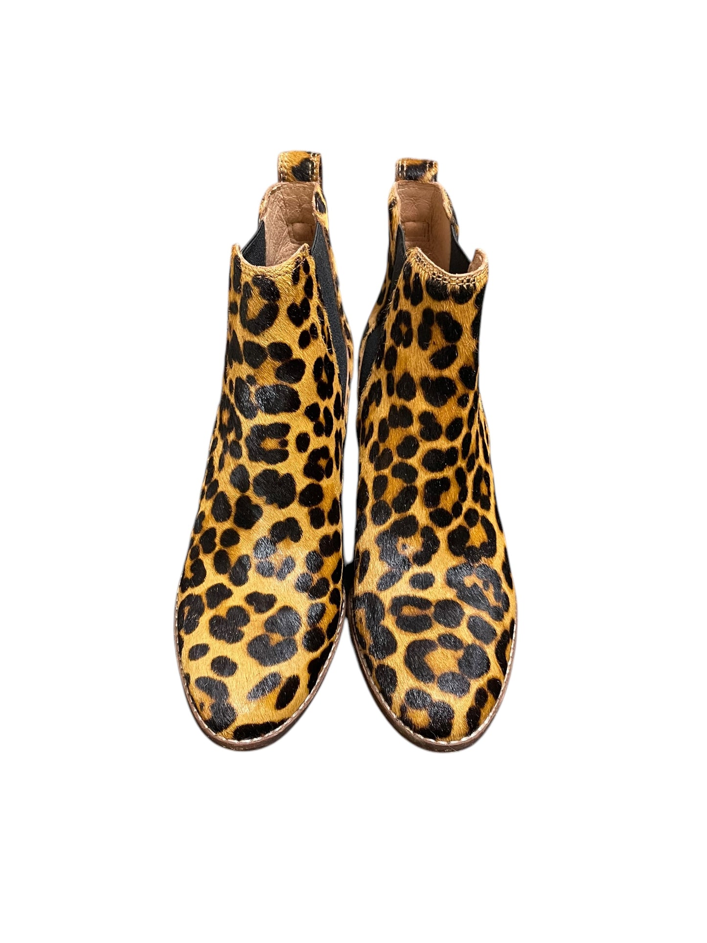 Boots Ankle Heels By Madewell In Animal Print, Size: 8.5