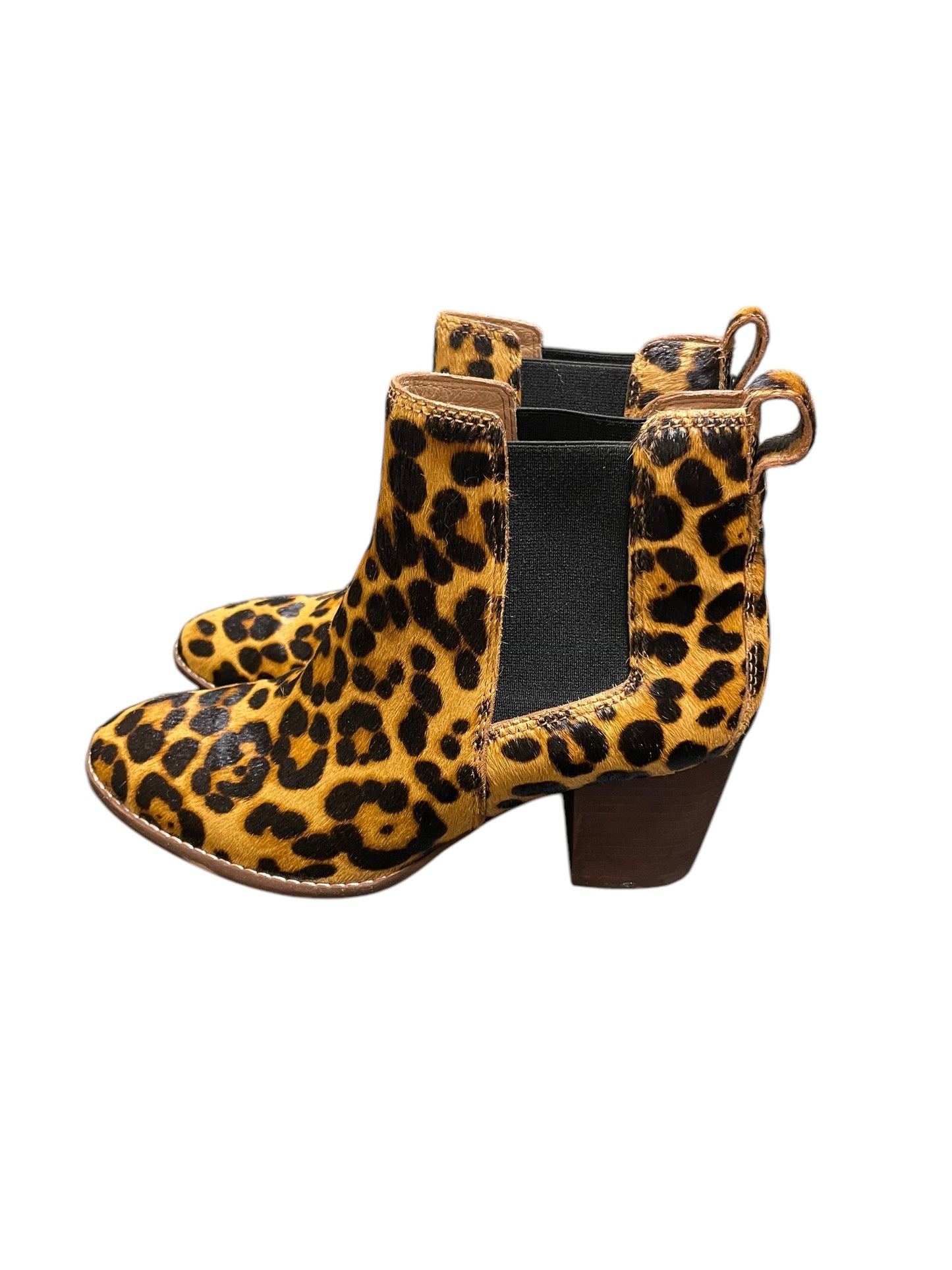 Boots Ankle Heels By Madewell In Animal Print, Size: 8.5