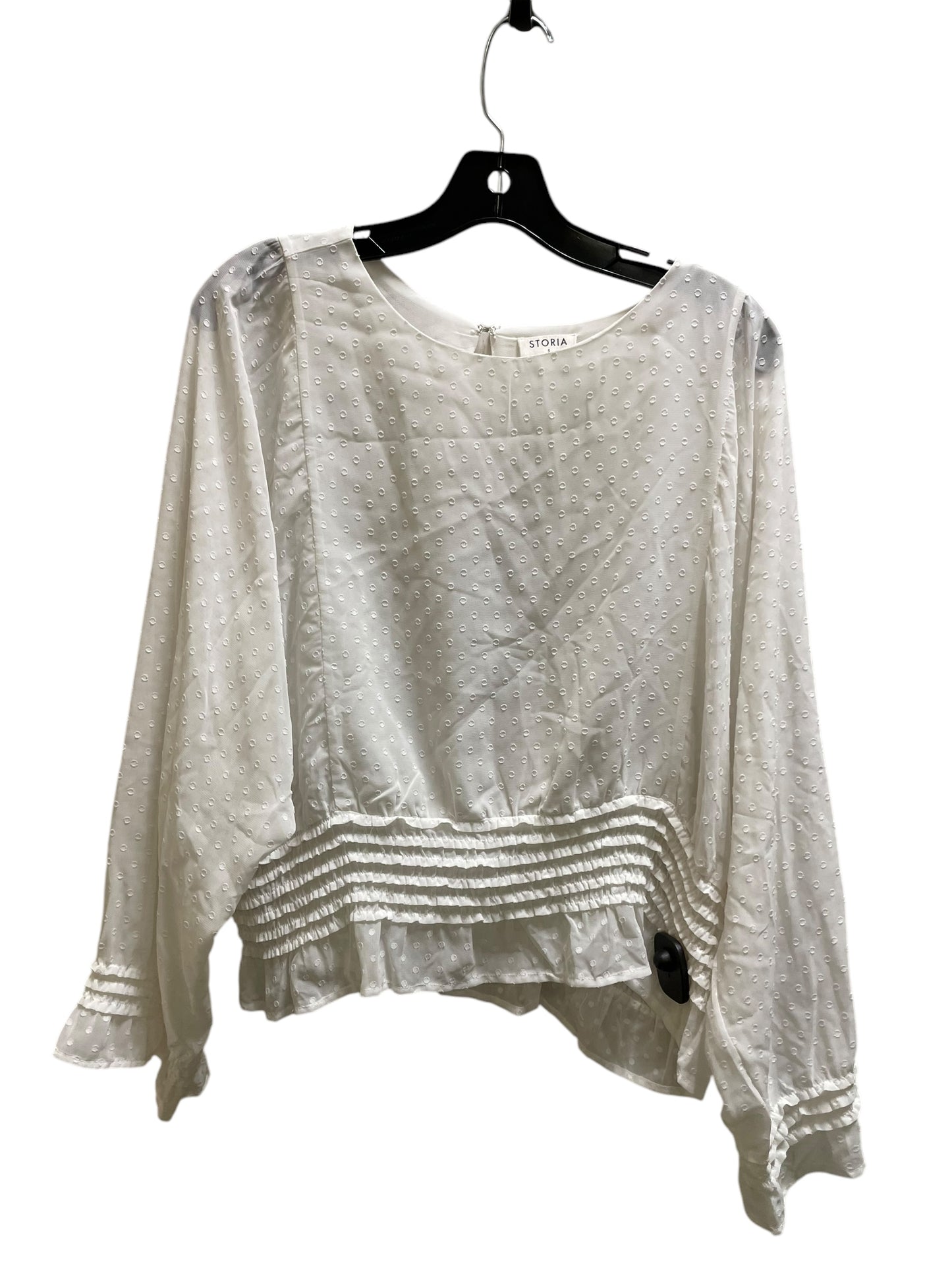 Top Long Sleeve By Storia In White, Size: S