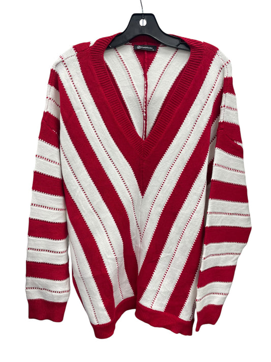 Sweater By Clothes Mentor In Red & White, Size: Xl