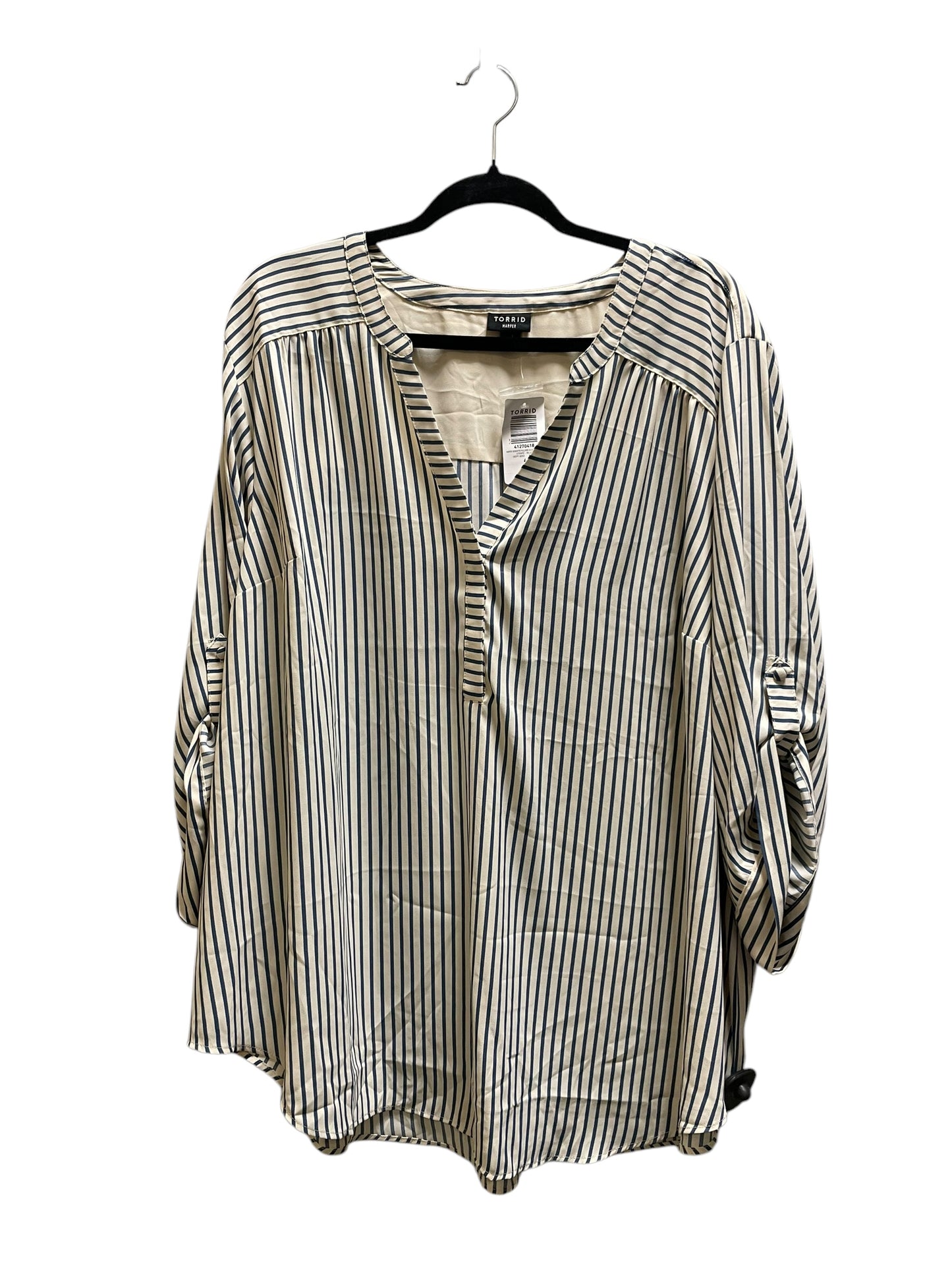 Top Long Sleeve By Torrid In Striped Pattern, Size: 4x