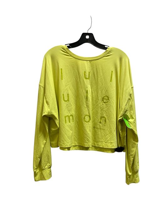 Athletic Top Long Sleeve Collar By Lululemon In Yellow, Size: 16