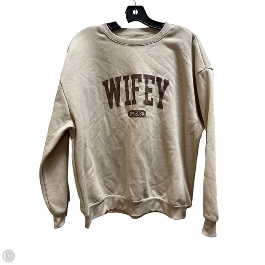 Sweatshirt Crewneck By Clothes Mentor In Tan, Size: L