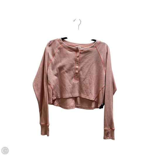 Top Long Sleeve By Free People In Pink, Size: S