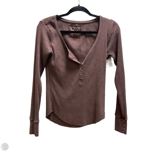 Top Long Sleeve By Aerie In Brown, Size: S