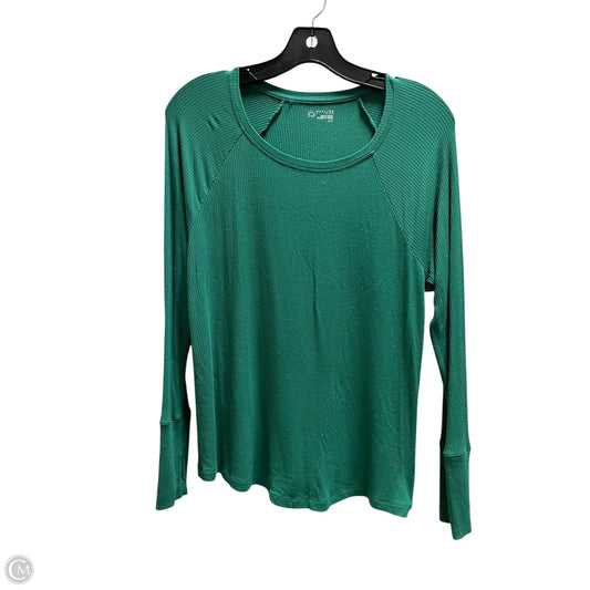 Top Long Sleeve By Aerie In Green, Size: S