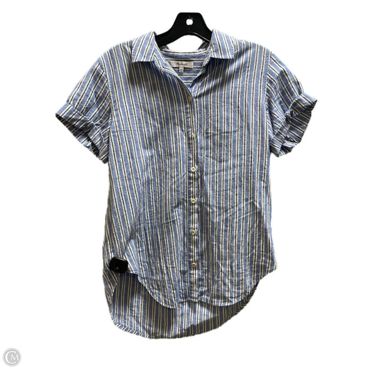 Top Short Sleeve By Madewell In Striped Pattern, Size: Xxs
