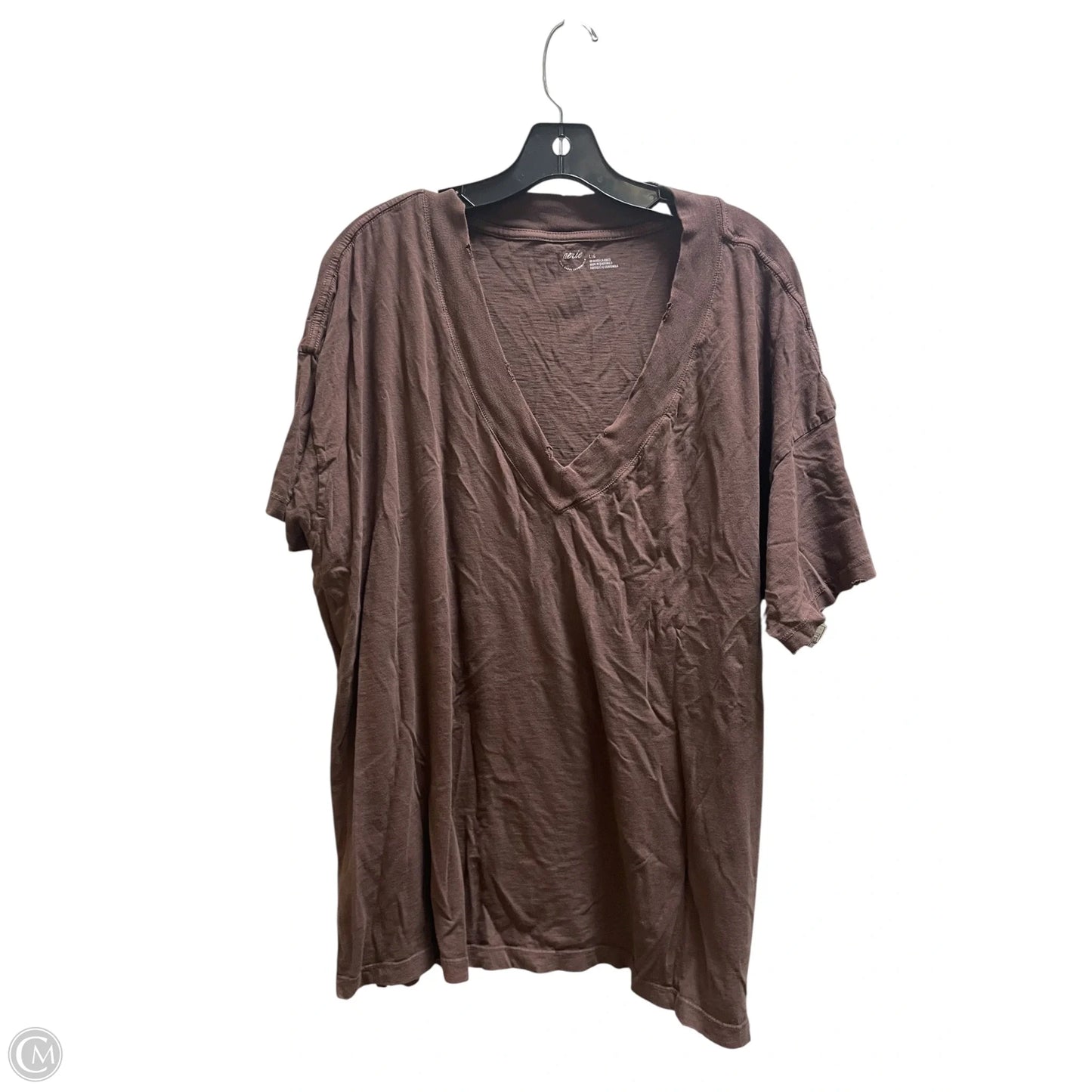 Top Short Sleeve Basic By Aerie In Brown, Size: L