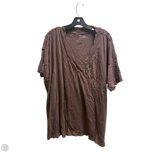 Top Short Sleeve Basic By Aerie In Brown, Size: L