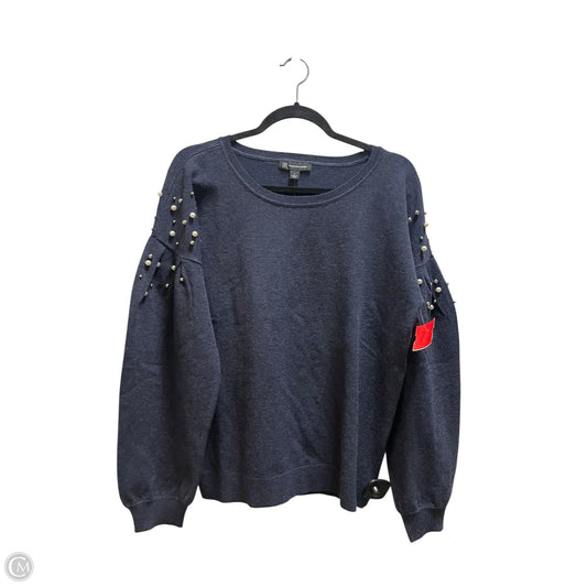 Top Long Sleeve By Inc In Blue, Size: L