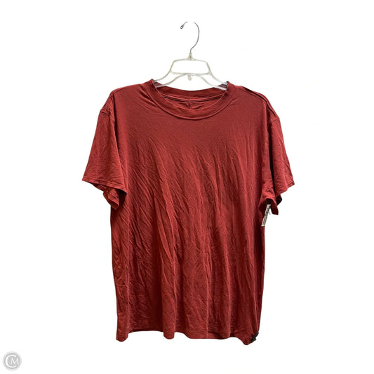 Athletic Top Short Sleeve By Lululemon In Orange, Size: L