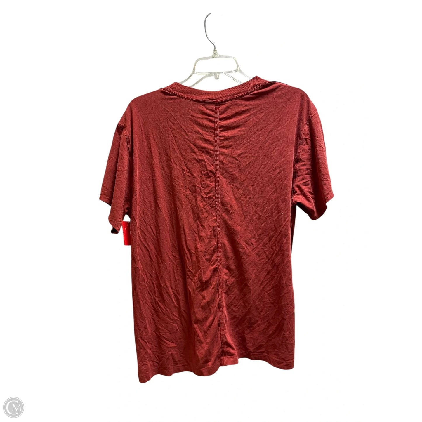 Athletic Top Short Sleeve By Lululemon In Orange, Size: L