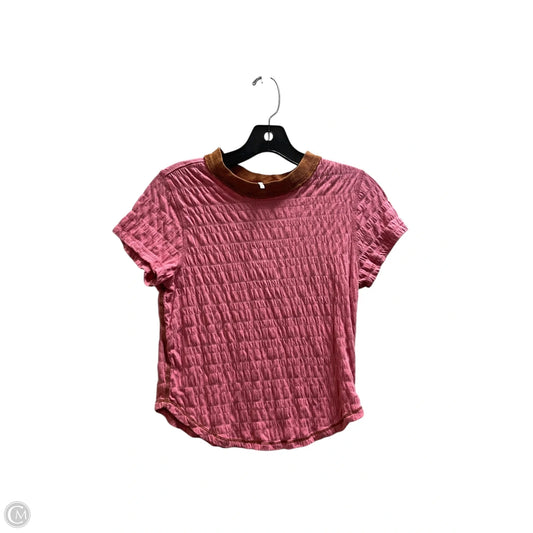 Top Short Sleeve By Free People In Pink, Size: M