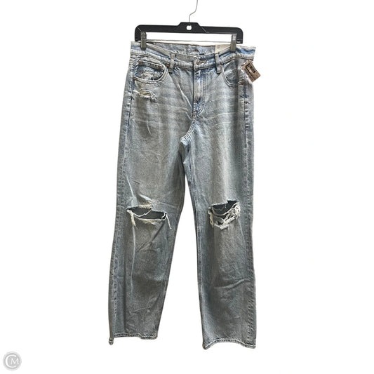 Jeans Straight By American Eagle In Blue Denim, Size: 8