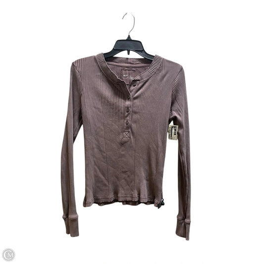 Top Long Sleeve By Aerie In Brown, Size: M