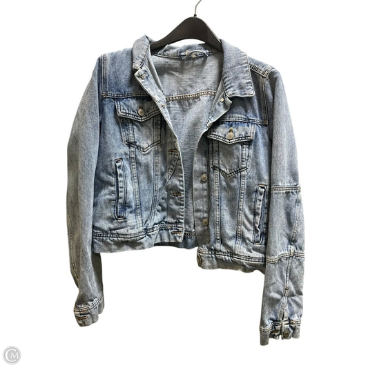 Jacket Denim By Free People In Blue Denim, Size: M