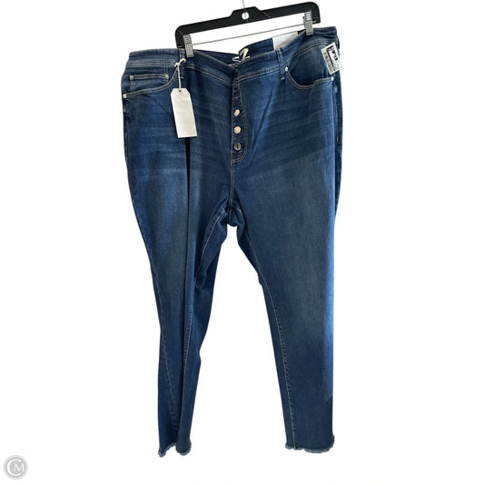 Jeans Straight By Seven 7 In Blue Denim, Size: 28