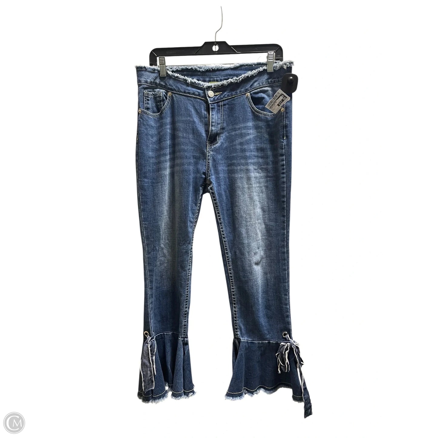 Jeans Wide Leg By Giani Bernini In Blue Denim, Size: L