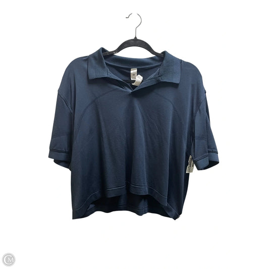 Athletic Top Short Sleeve By Lululemon In Blue, Size: 12