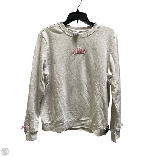 Athletic Sweatshirt Crewneck By Nike Apparel In Grey, Size: L