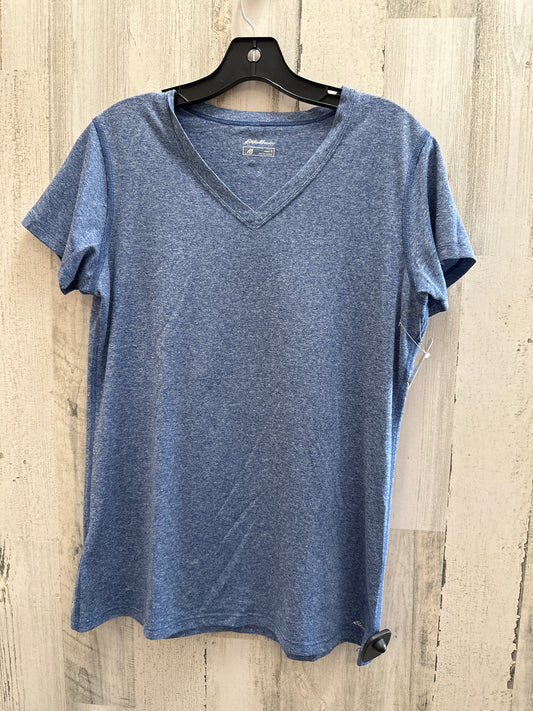 Blue Top Short Sleeve Basic Eddie Bauer, Size L