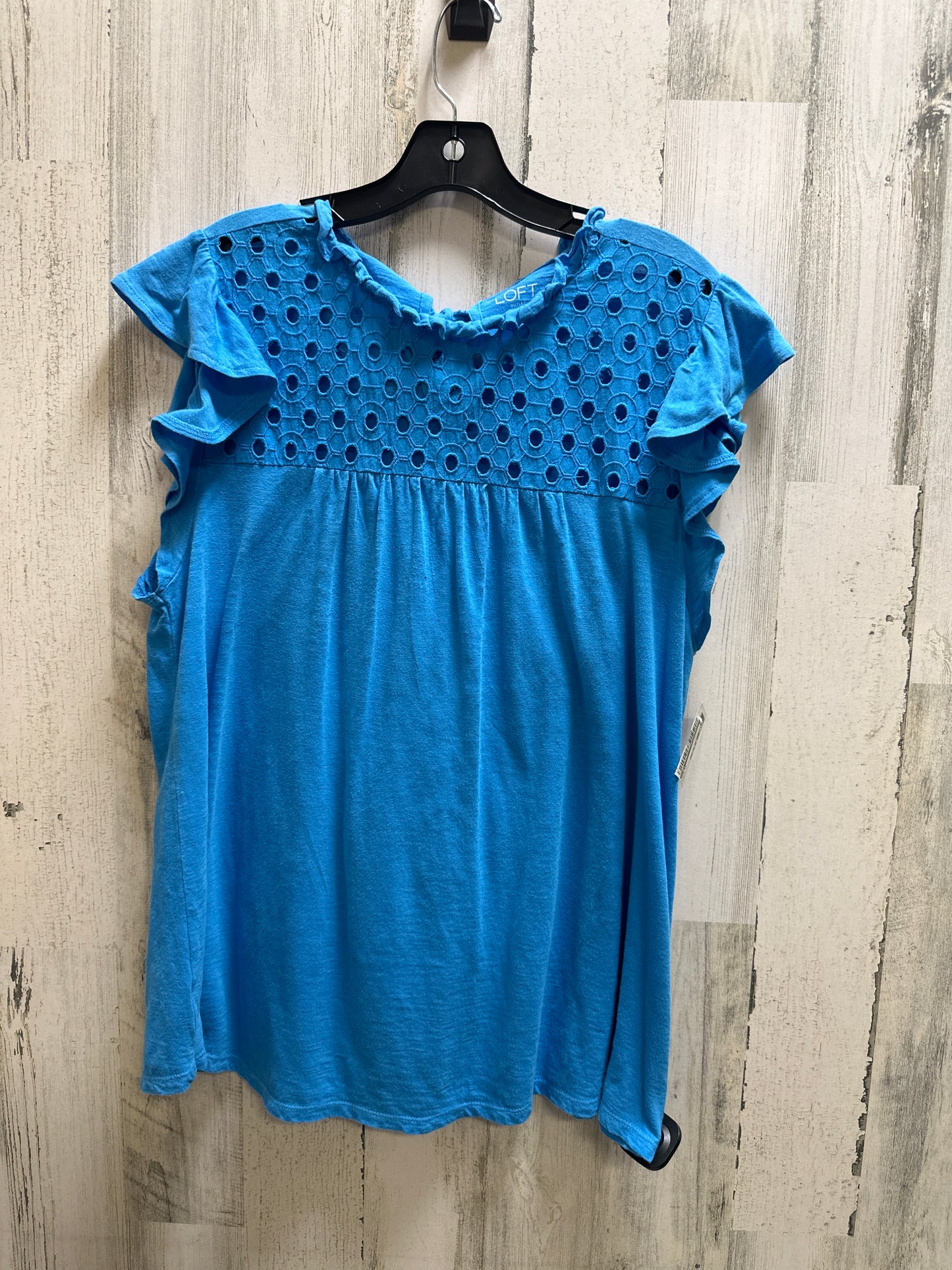 Blue Top Short Sleeve Loft, Size L