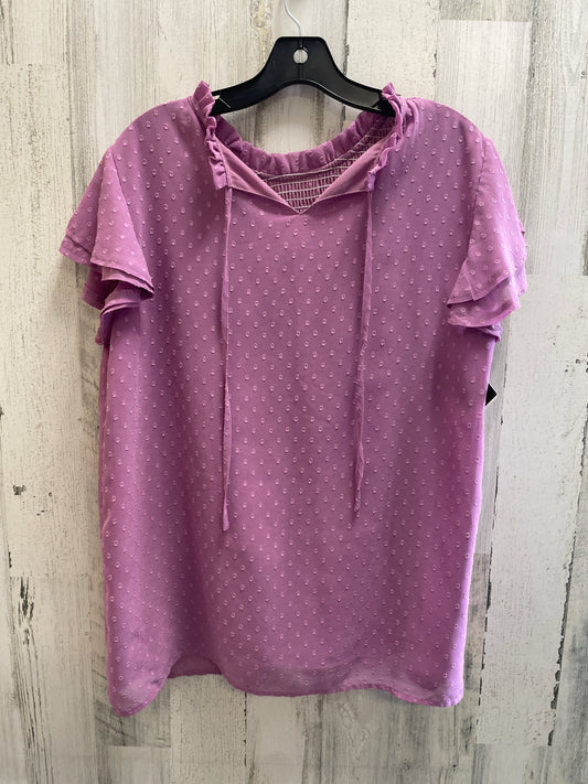 Purple Top Short Sleeve Clothes Mentor, Size Xl