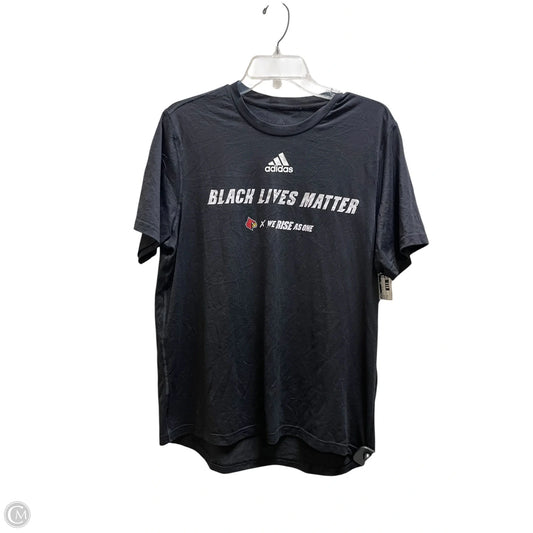 Athletic Top Short Sleeve By Adidas In Black, Size: M