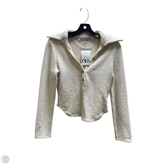 Top Long Sleeve By Zara In Cream, Size: Xs