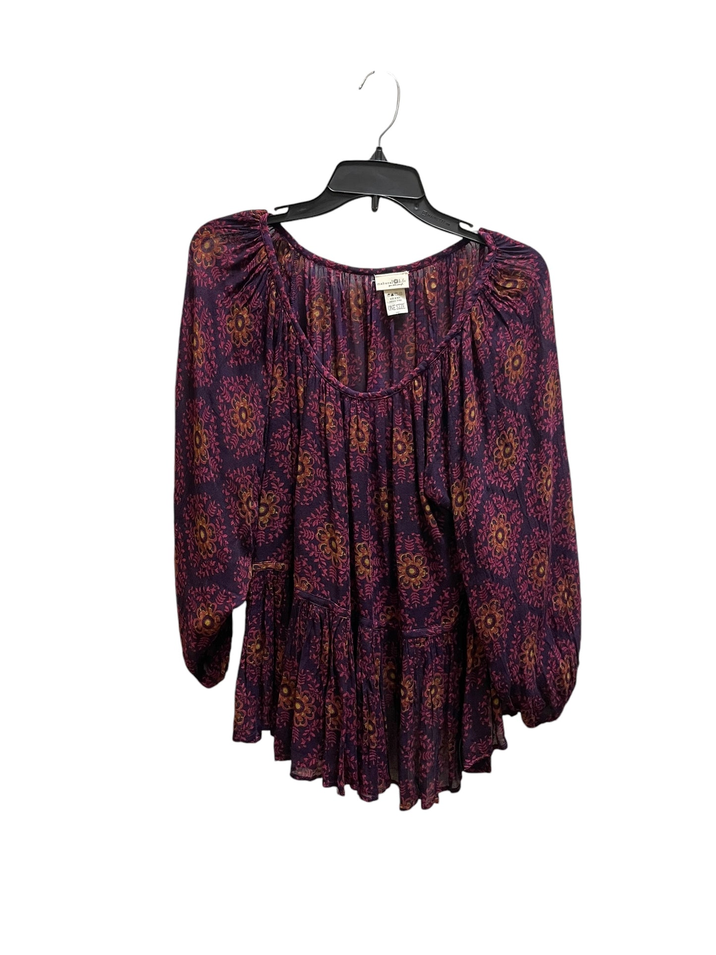 Top Long Sleeve By Natural Life In Purple, Size: Onesize