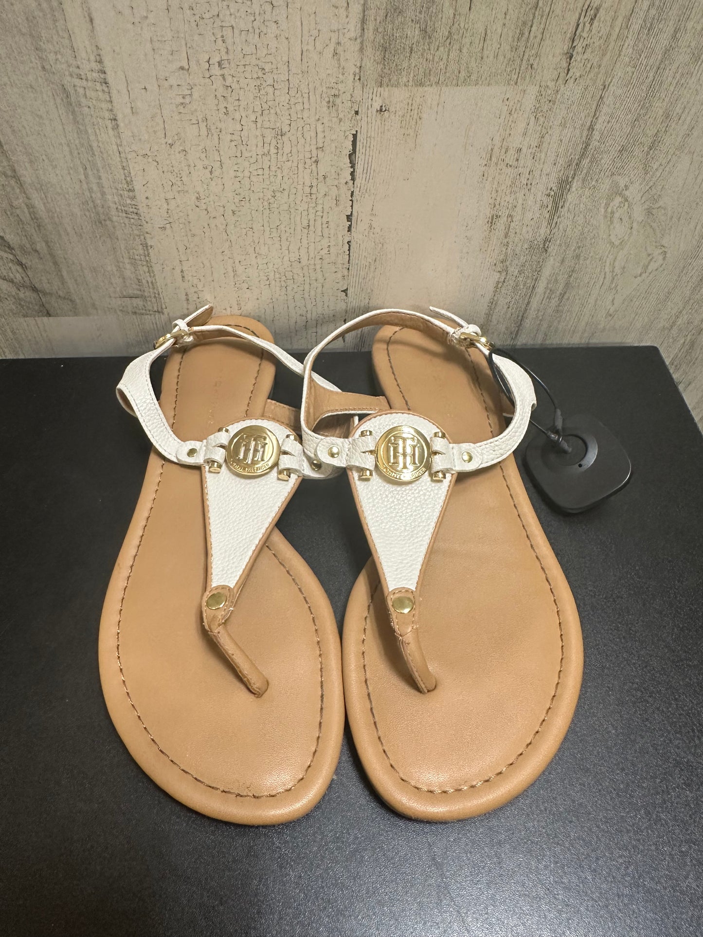 White Sandals Flats Tommy Hilfiger, Size 8.5