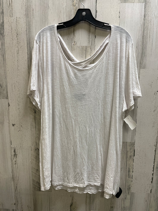 White Top Short Sleeve Basic Natural Reflections, Size 1x