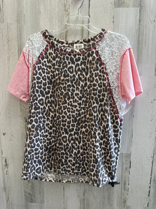 Animal Print Top Short Sleeve Bibi, Size M