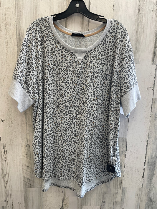 Animal Print Top Short Sleeve Jane And Delancey, Size 2x