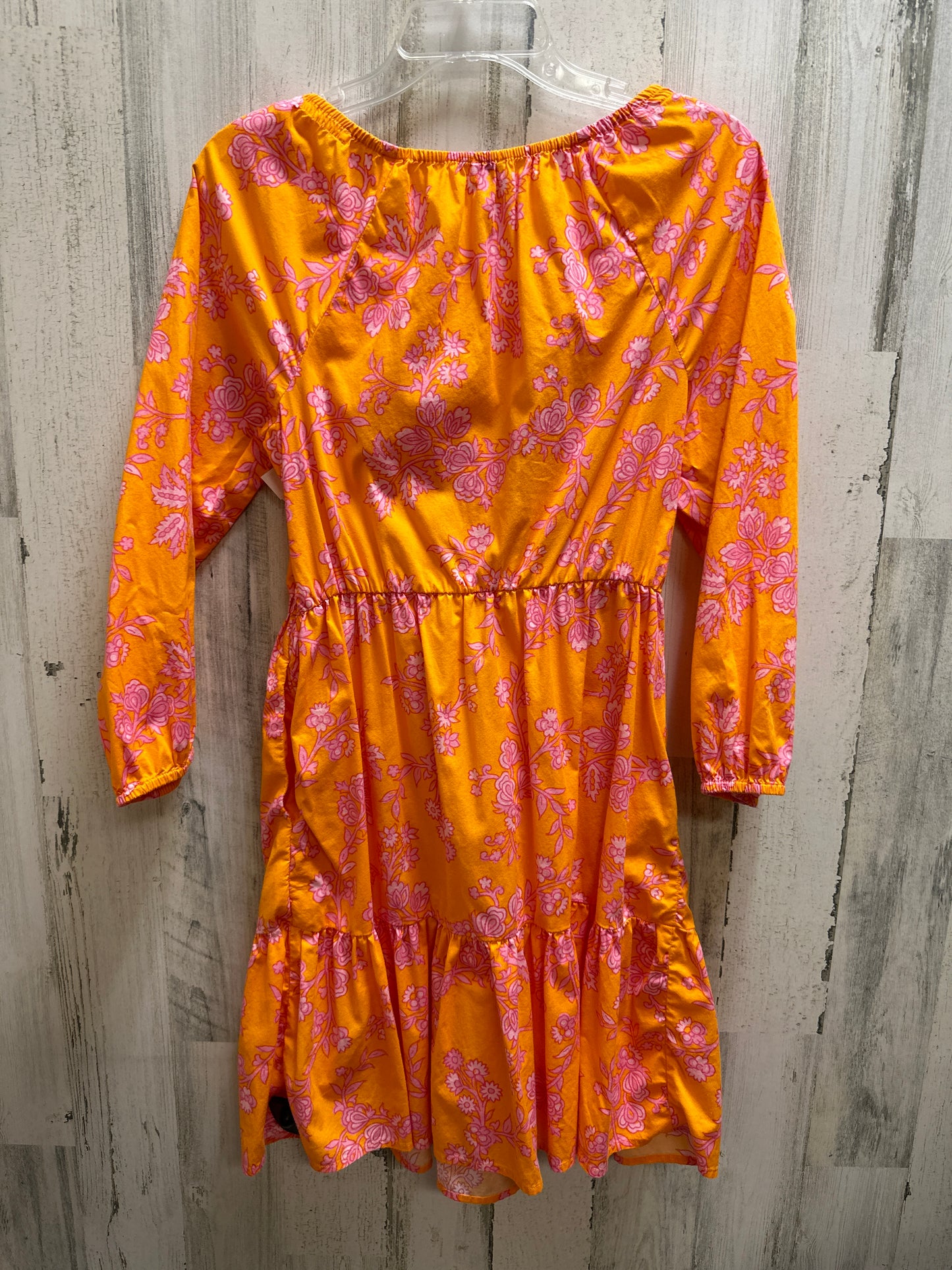 Orange & Pink Dress Casual Midi J. Crew, Size S