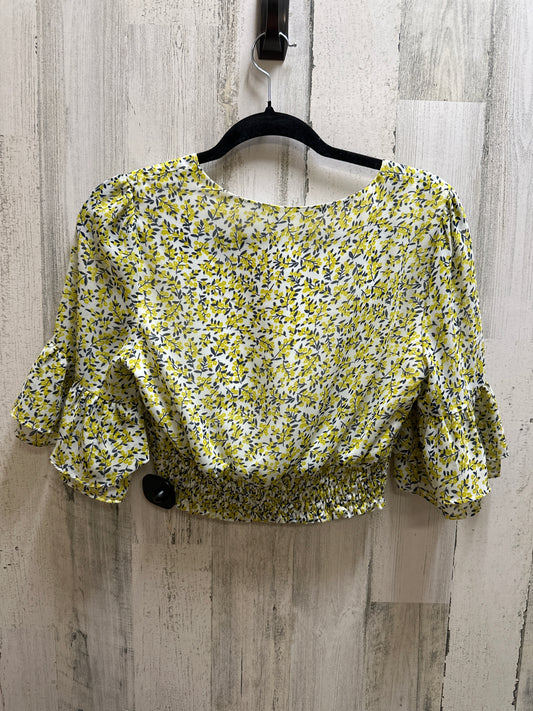 Yellow Top Short Sleeve Clothes Mentor, Size S