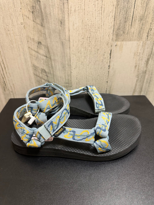 Blue Sandals Flats Teva, Size 6