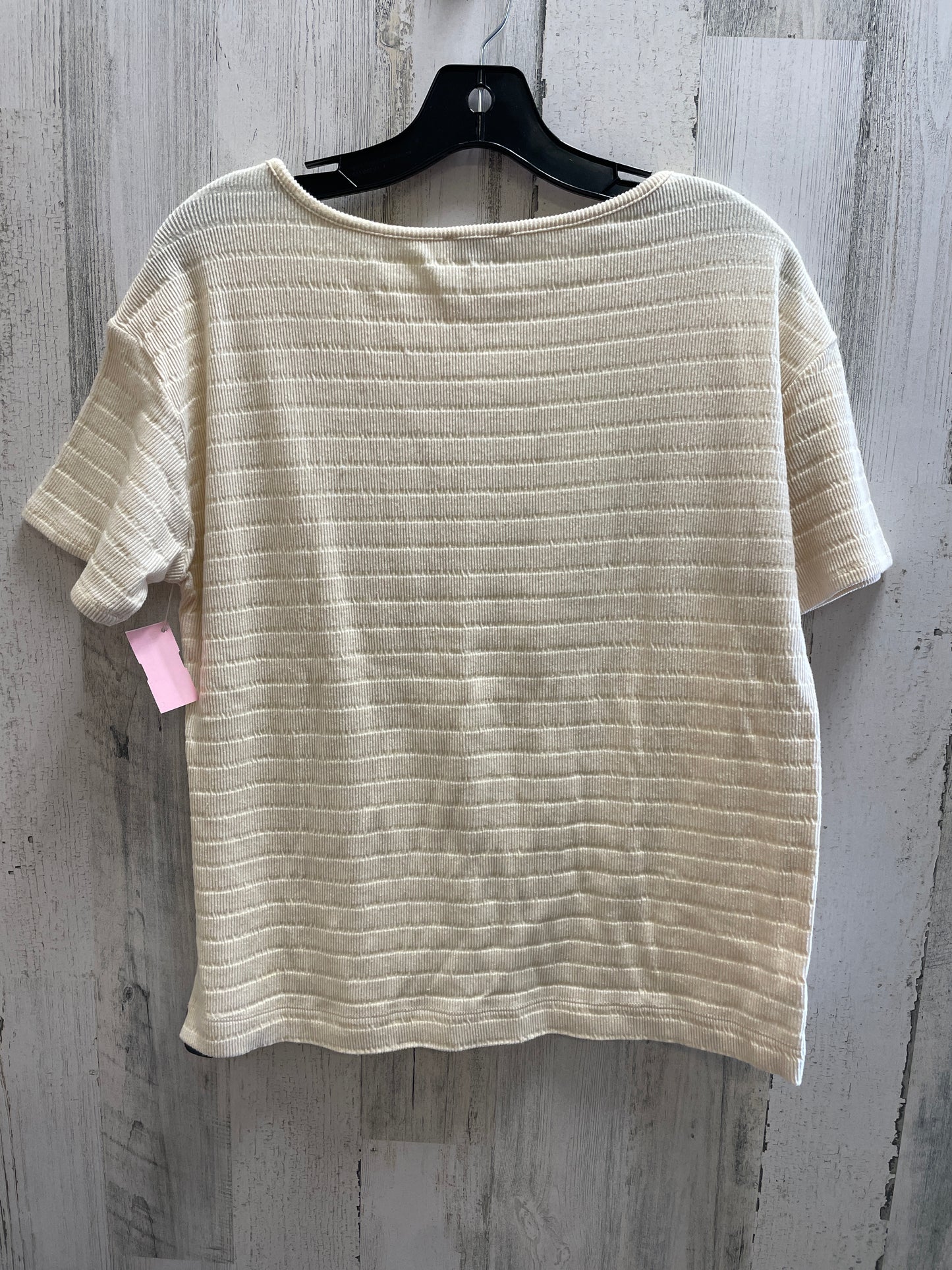 Top Short Sleeve By Loft In Cream, Size: S