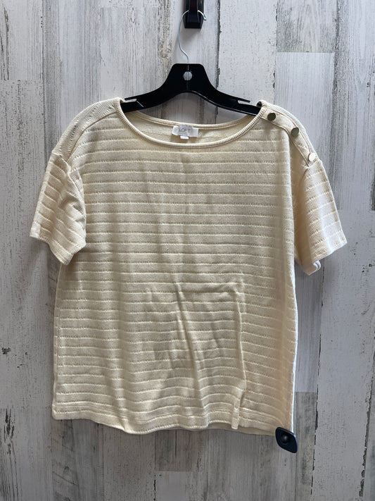 Top Short Sleeve By Loft In Cream, Size: S