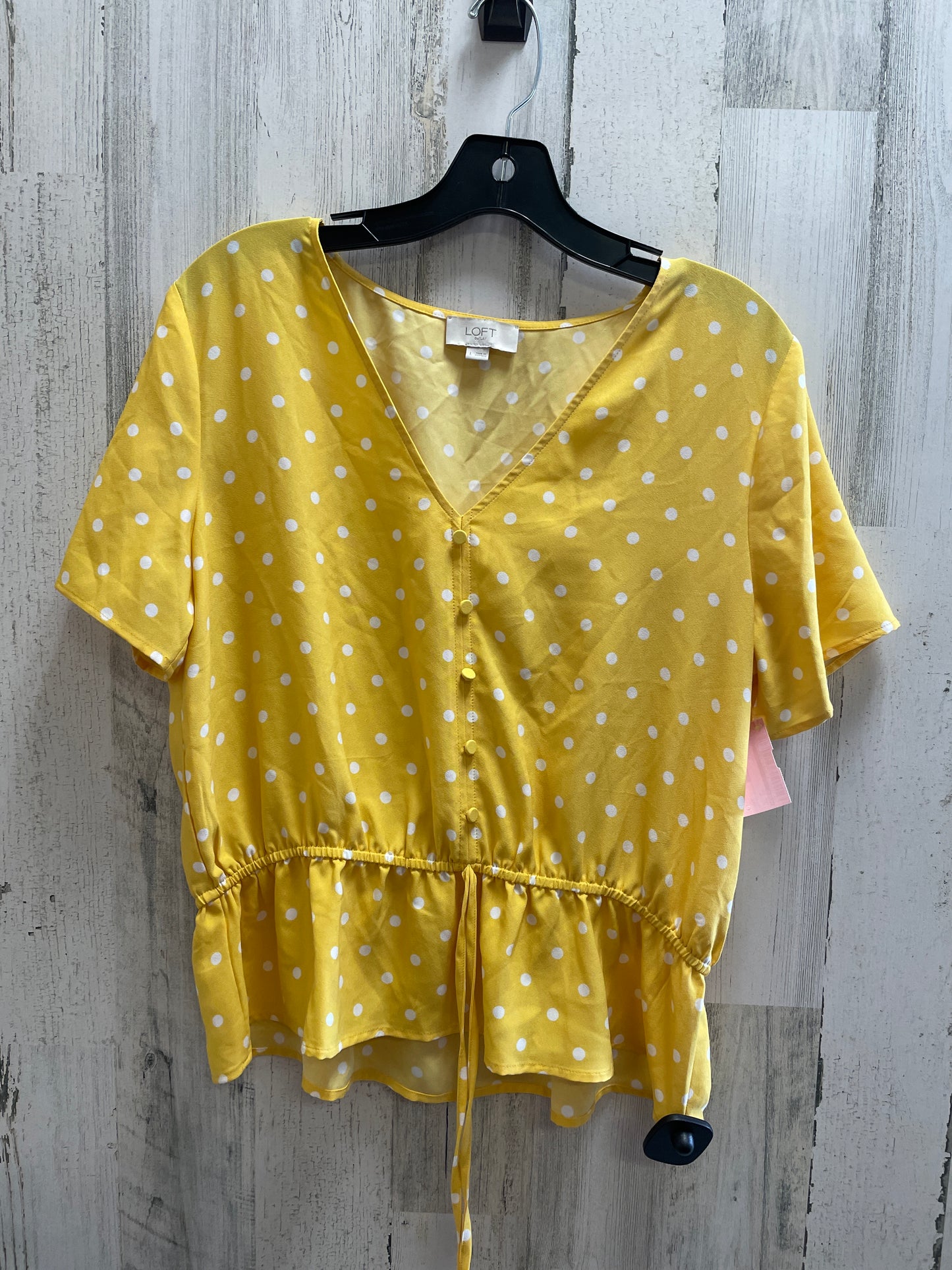 Top Short Sleeve By Loft In Yellow, Size: L