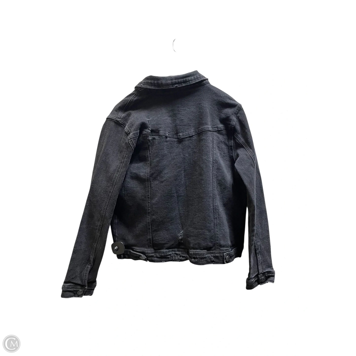 Jacket Denim By Clothes Mentor In Black, Size: L