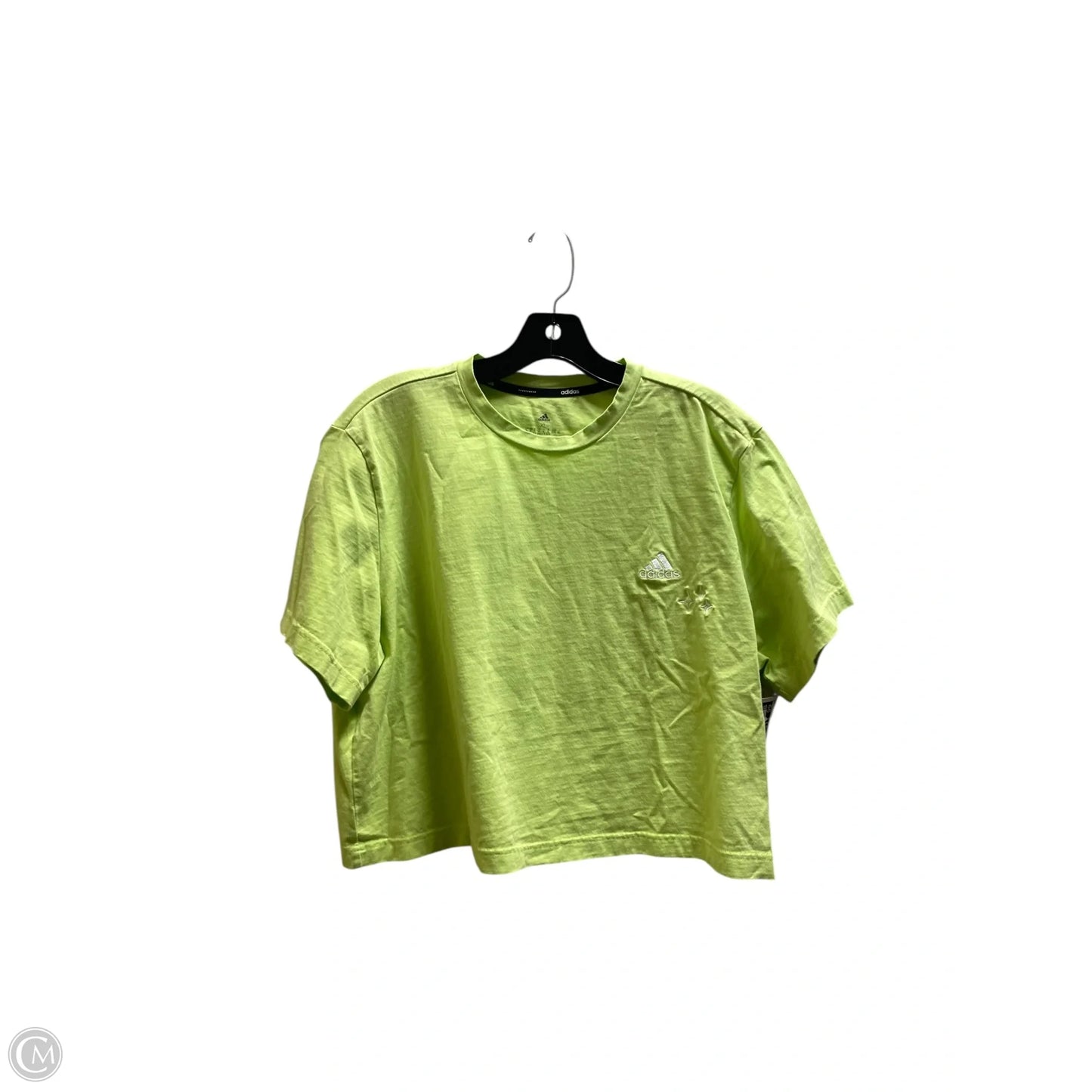 Athletic Top Short Sleeve By Adidas In Green, Size: Xl